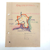 1938 German Geography Notebook with Tons of Notes and Many Hand-drawn Maps