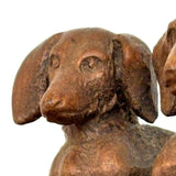Wonderfully Done Diminutive Folk Carving of Pair of Dachshunds (2 Inches!)