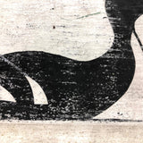 Painted Row of Loons on Long Beveled Wood Panel