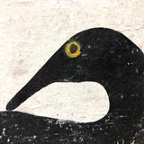 Painted Row of Loons on Long Beveled Wood Panel