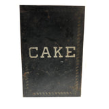 CAKE, Large Stencil Painted Tin Cake Box with Three Shelves