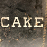 CAKE, Large Stencil Painted Tin Cake Box with Three Shelves