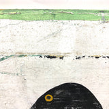 Painted Row of Loons on Long Beveled Wood Panel