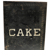CAKE, Large Stencil Painted Tin Cake Box with Three Shelves