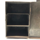 CAKE, Large Stencil Painted Tin Cake Box with Three Shelves