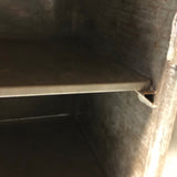 CAKE, Large Stencil Painted Tin Cake Box with Three Shelves