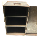 CAKE, Large Stencil Painted Tin Cake Box with Three Shelves