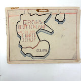 1938 German Geography Notebook with Tons of Notes and Many Hand-drawn Maps