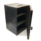 CAKE, Large Stencil Painted Tin Cake Box with Three Shelves