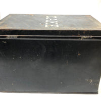 CAKE, Large Stencil Painted Tin Cake Box with Three Shelves