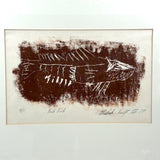 Rock Fish, Naive/Brutalist (and Very Rocky Fish-y) 1979 Intaglio Print, Signed Swift