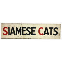 Siamese Cats! Double-sided, Hand-painted Wooden Sign