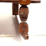 Crazy and Amazing c. 1950s Folk Art Tabletop Sewing Chair with Sparkly-Eyed Heads Everywhere!