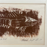 Rock Fish, Naive/Brutalist (and Very Rocky Fish-y) 1979 Intaglio Print, Signed Swift