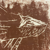 Rock Fish, Naive/Brutalist (and Very Rocky Fish-y) 1979 Intaglio Print, Signed Swift