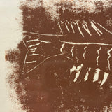 Rock Fish, Naive/Brutalist (and Very Rocky Fish-y) 1979 Intaglio Print, Signed Swift
