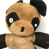 Empathetic Early Straw Stuffed Stocking Panda with Button Eyes