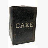 CAKE, Large Stencil Painted Tin Cake Box with Three Shelves