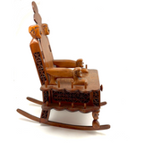 Crazy and Amazing c. 1950s Folk Art Tabletop Sewing Chair with Sparkly-Eyed Heads Everywhere!