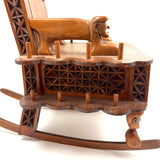 Crazy and Amazing c. 1950s Folk Art Tabletop Sewing Chair with Sparkly-Eyed Heads Everywhere!