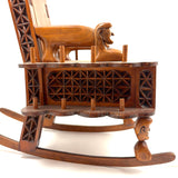 Crazy and Amazing c. 1950s Folk Art Tabletop Sewing Chair with Sparkly-Eyed Heads Everywhere!