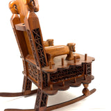 Crazy and Amazing c. 1950s Folk Art Tabletop Sewing Chair with Sparkly-Eyed Heads Everywhere!