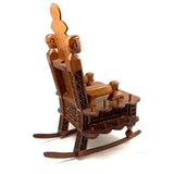 Crazy and Amazing c. 1950s Folk Art Tabletop Sewing Chair with Sparkly-Eyed Heads Everywhere!