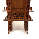 Crazy and Amazing c. 1950s Folk Art Tabletop Sewing Chair with Sparkly-Eyed Heads Everywhere!