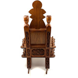 Crazy and Amazing c. 1950s Folk Art Tabletop Sewing Chair with Sparkly-Eyed Heads Everywhere!