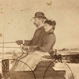 19th C. Cabinet Card Photo by Frank Henry Price with Hand-drawn Horse and Carriage