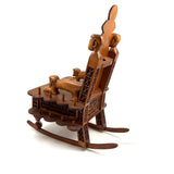 Crazy and Amazing c. 1950s Folk Art Tabletop Sewing Chair with Sparkly-Eyed Heads Everywhere!