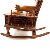 Crazy and Amazing c. 1950s Folk Art Tabletop Sewing Chair with Sparkly-Eyed Heads Everywhere!