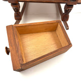 Crazy and Amazing c. 1950s Folk Art Tabletop Sewing Chair with Sparkly-Eyed Heads Everywhere!