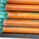 Scarce c. 1860s E. Eberhard Faber Polygrade Drawing Pencils in Original Case with Snap Closure