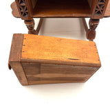 Crazy and Amazing c. 1950s Folk Art Tabletop Sewing Chair with Sparkly-Eyed Heads Everywhere!