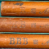 Scarce c. 1860s E. Eberhard Faber Polygrade Drawing Pencils in Original Case with Snap Closure