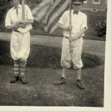 (Save Us!) Flag and Sign Bearers, Eden Fire Co, Small Old Snapshot Photo