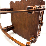 Crazy and Amazing c. 1950s Folk Art Tabletop Sewing Chair with Sparkly-Eyed Heads Everywhere!