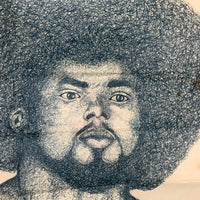 Striking Large Blue Ink Prison Drawing of "Chico" Pete J. Ortiz, May 1979, 19 Years Old