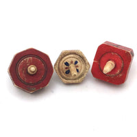 Lovely Collection of Three Early 19th C. Carved Bone Teetotem (Game Spinners)