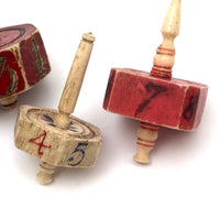 Lovely Collection of Three Early 19th C. Carved Bone Teetotem (Game Spinners)