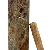 Wonderful Antique Handpainted Treen Pencil Shaped Pencil Box (With Early Pencil, As Found)