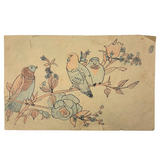 Dove with Banner and Many Birds on Reverse, 1902 James Adaire, Spring Grove PA Ink and Crayon Drawing