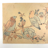 Dove with Banner and Many Birds on Reverse, 1902 James Adaire, Spring Grove PA Ink and Crayon Drawing