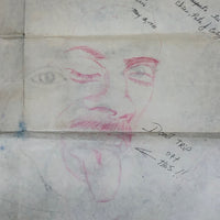 Striking Large Blue Ink Prison Drawing of "Chico" Pete J. Ortiz, May 1979, 19 Years Old