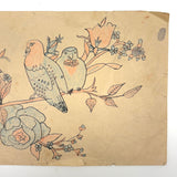 Dove with Banner and Many Birds on Reverse, 1902 James Adaire, Spring Grove PA Ink and Crayon Drawing