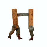 Three Dancing Legs, Partial Old Folk Art Tin and Wood Balancing Toy, As Found