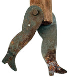 Three Dancing Legs, Partial Old Folk Art Tin and Wood Balancing Toy, As Found