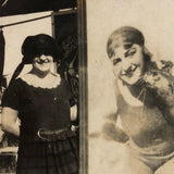 SOLD Bathing Beauties, c. 1920s Snapshot of Woman with Water Circus Signage