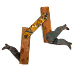 Three Dancing Legs, Partial Old Folk Art Tin and Wood Balancing Toy, As Found
